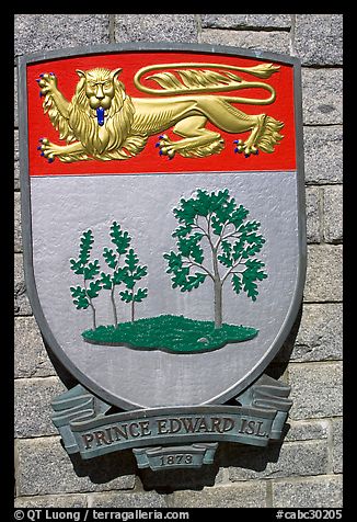 Shield of Prince Edward Island Province. Victoria, British Columbia, Canada