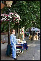 Street art exhibitor, Bastion Square. Victoria, British Columbia, Canada