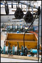 Fishing equipment on boat, Uclulet. Vancouver Island, British Columbia, Canada