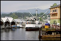 Harbor Quay with the Lady Rose ferry, Port Alberni. Vancouver Island, British Columbia, Canada (color)