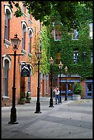 Alley with street lamps, Bastion Square. Victoria, British Columbia, Canada (color)