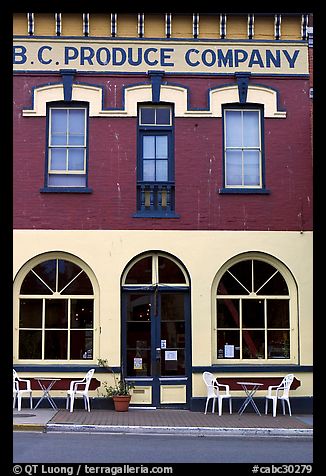 Produce company building reconverted into a cafe. Victoria, British Columbia, Canada