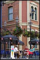 Outdoor terrace, Bastion square. Victoria, British Columbia, Canada (color)