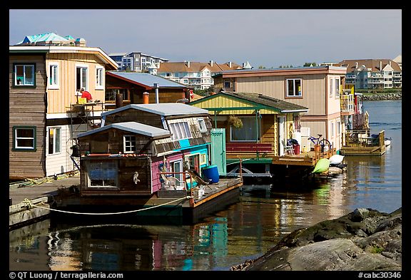 Houseboats near Fisherman's wharf. Victoria, British Columbia, Canada