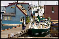 Yacht and houseboats. Victoria, British Columbia, Canada (color)