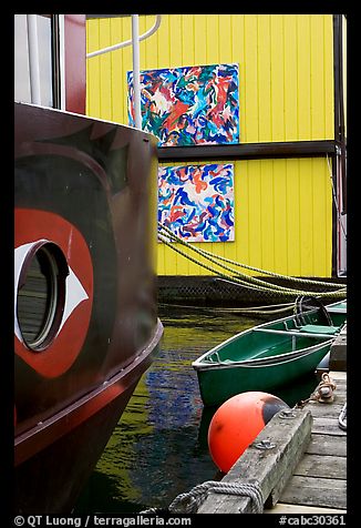 Detail of houseboat walls. Victoria, British Columbia, Canada