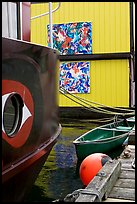 Detail of houseboat walls. Victoria, British Columbia, Canada