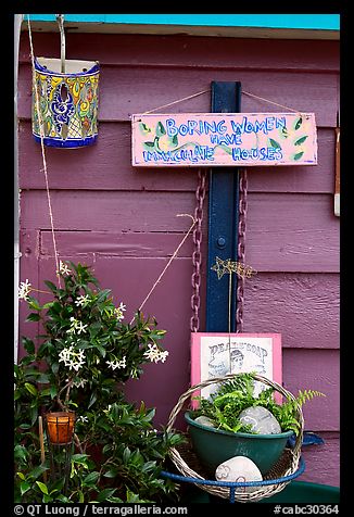 Whimsical decorations on houseboat. Victoria, British Columbia, Canada