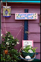 Whimsical decorations on houseboat. Victoria, British Columbia, Canada ( color)