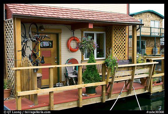 Houseboat porch. Victoria, British Columbia, Canada (color)