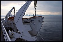 Lifeboat on a ferry. Vancouver Island, British Columbia, Canada ( color)