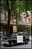 Old Police car in Water Street. Vancouver, British Columbia, Canada (color)