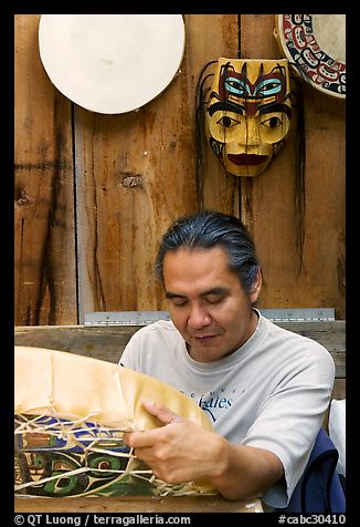 First nations carver. Vancouver, British Columbia, Canada (color)