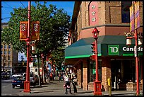 Chinatown street corner. Vancouver, British Columbia, Canada (color)