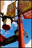 Street names in English and Chinese, Chinatown. Vancouver, British Columbia, Canada (color)