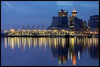 Canada Palace at night and Harbor Center at night. Vancouver, British Columbia, Canada ( color)