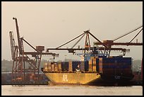 Container ship being loaded. Vancouver, British Columbia, Canada ( color)