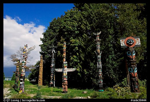 Totems, Stanley Park. Vancouver, British Columbia, Canada