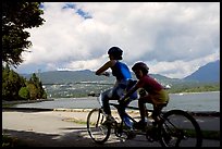 Tandem bicyclist on the trail around Stanley Park. Vancouver, British Columbia, Canada ( color)