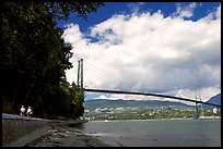 Lions Gate Bridge across Burrard Inlet. Vancouver, British Columbia, Canada (color)