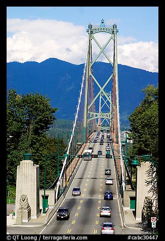 Lions Gate Bridge, mid-day. Vancouver, British Columbia, Canada