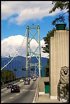 Lions Gate suspension bridge. Vancouver, British Columbia, Canada (color)