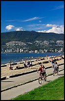 Bicyclists, Stanley Park. Vancouver, British Columbia, Canada