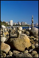 Balanced rocks and skyline, Stanley Park. Vancouver, British Columbia, Canada