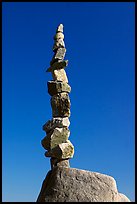 Balanced rocks against blue sky, Stanley Park. Vancouver, British Columbia, Canada (color)