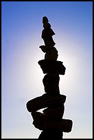 Backlit balanced rocks. Vancouver, British Columbia, Canada