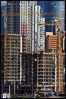 Residential towers in construction. Vancouver, British Columbia, Canada (color)