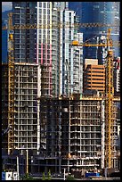 Residential towers in construction. Vancouver, British Columbia, Canada