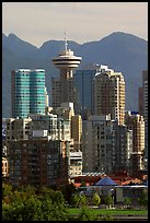 Downtown skyline and mountains. Vancouver, British Columbia, Canada ( color)