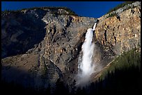 Clif and Takakkaw Falls, one the Canada's highest waterfalls. Yoho National Park, Canadian Rockies, British Columbia, Canada
