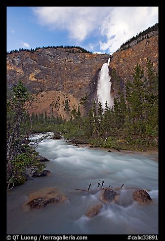 Yoho River flowing from Takakkaw Falls. Yoho National Park, Canadian Rockies, British Columbia, Canada (color)