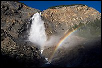 Takakkaw Falls and rainbow, late afternoon. Yoho National Park, Canadian Rockies, British Columbia, Canada (color)