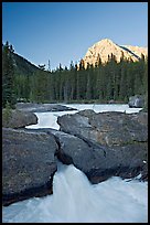 Natural Bridge and Mount Stephens, sunset. Yoho National Park, Canadian Rockies, British Columbia, Canada (color)