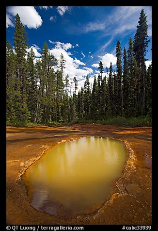 Ochre mineral pool called Paint Pot, used as a source of color by the First Nations. Kootenay National Park, Canadian Rockies, British Columbia, Canada (color)