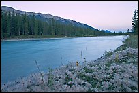 Kootenay River and Mitchell Range, sunset. Kootenay National Park, Canadian Rockies, British Columbia, Canada (color)