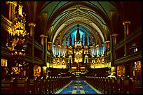 Interior of Basilique Notre Dame, Montreal. Quebec, Canada (color)