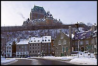 Chateau Frontenac on an overcast winter day, Quebec City. Quebec, Canada ( color)
