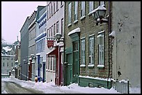 Street in winter with snow on the curb, Quebec City. Quebec, Canada ( color)