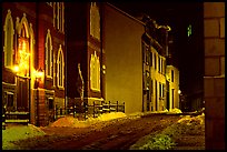 Street at night in winter, Quebec City. Quebec, Canada (color)