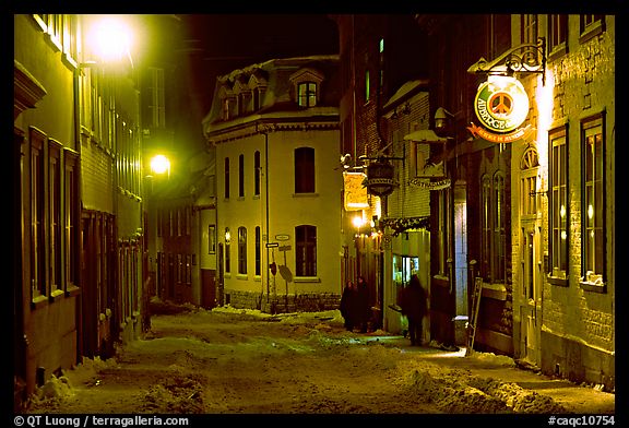 Hostel at night, Quebec City. Quebec, Canada