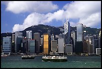 Star ferries and Hong-Kong island across the buy Hong-Kong harbor. Hong-Kong, China