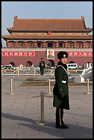 Guards and Tiananmen Gate, Tiananmen Square. Beijing, China