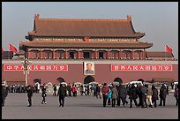 Tiananmen Gate to the Forbidden City from Tiananmen Square. Beijing, China (color)