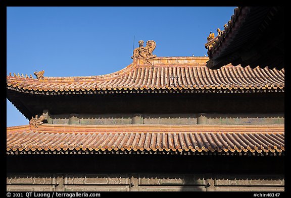 Roof detail, Forbidden City. Beijing, China (color)