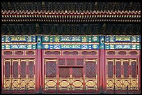 Facade detail in the back of the Hall of Preserving Harmony, Forbidden City. Beijing, China (color)
