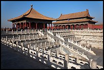 Hall of Middle Harmony and Hall of Preserving Harmony, Forbidden City. Beijing, China (color)